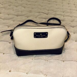 Kate Spade Cream and Black Leather Crossbody Bag